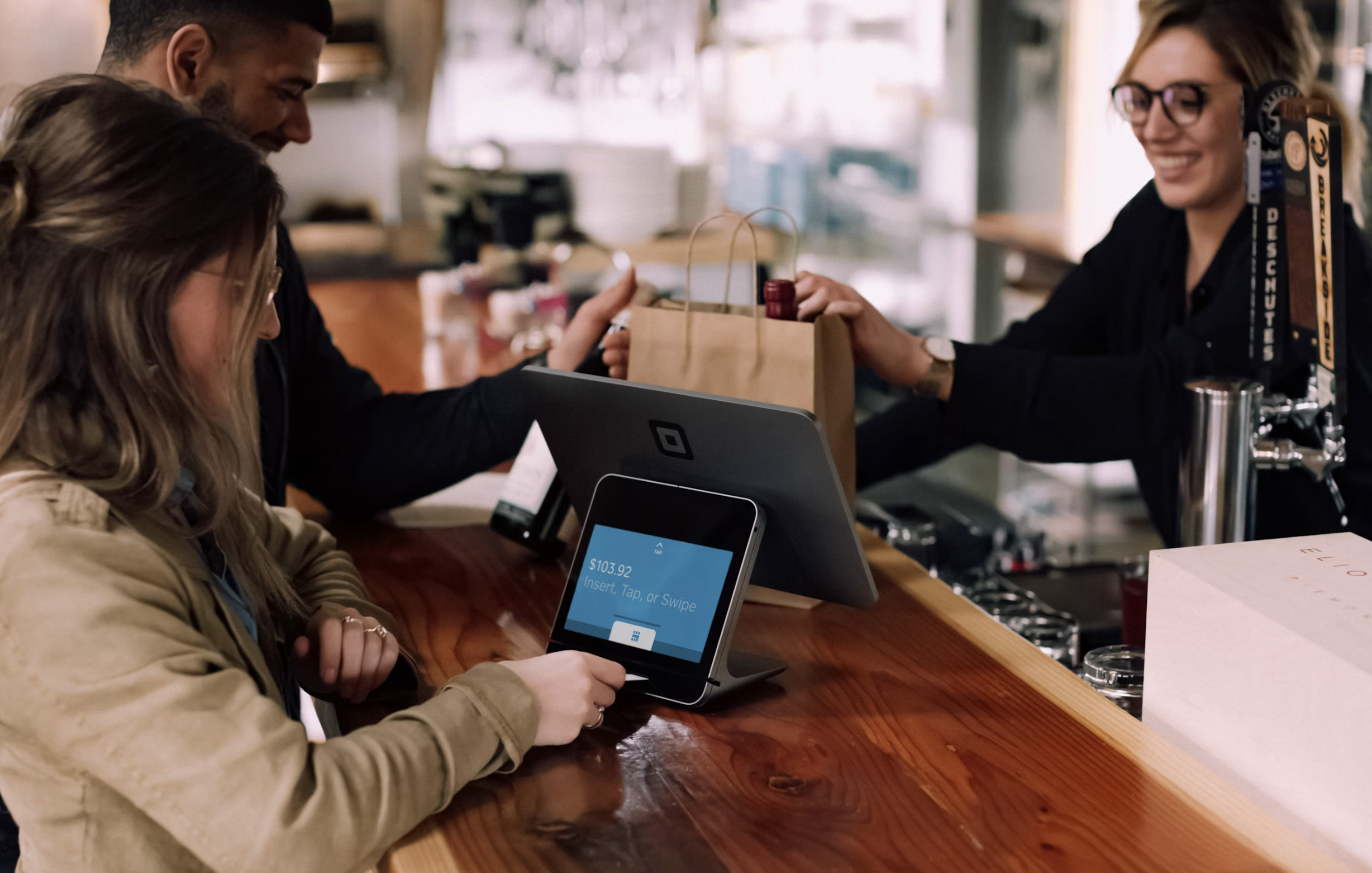 customer paying for food